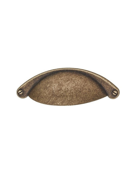 Poliplast Antique Knob Furniture Flush Handle made of Plastic in Bronze Color 202-98#BRONZE# 1pcs