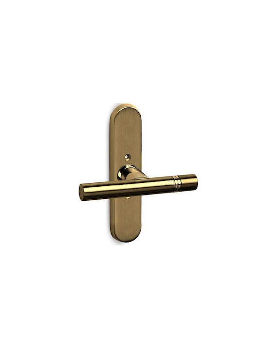 Convex Window Latche on Plate Gold 117mm (Hole Centers 43mm) 115WS26S16