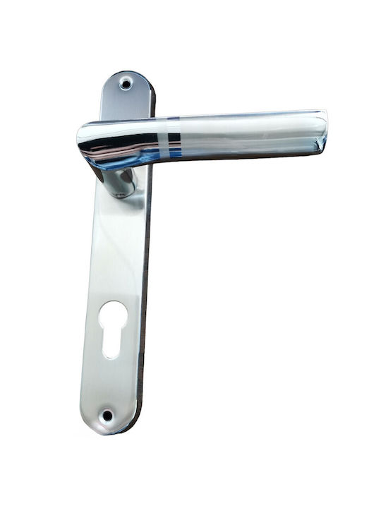 Irida Middle Door Plate Left Silver Handle