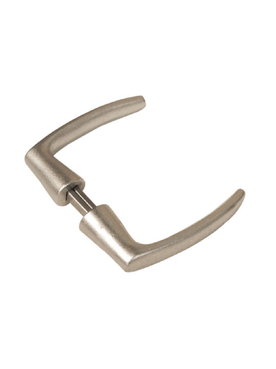 Middle Door Lever Rosette Pair Silver