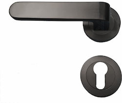 CM Front Door Lever Rosette Left Black