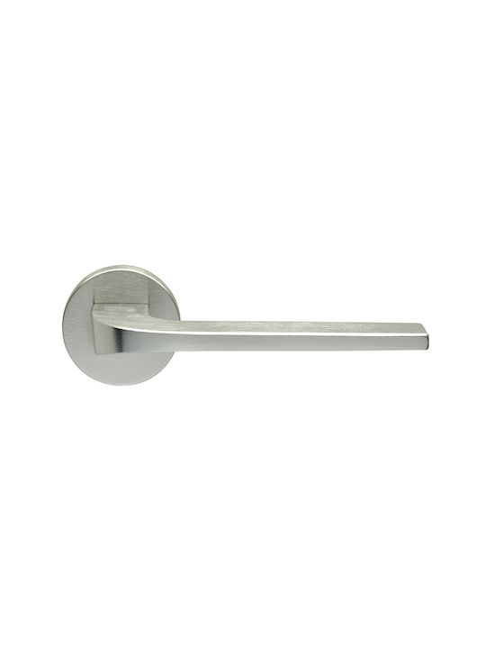 Ilavio Lever Middle Door with Rosette Pair with Rosette Matt Nickel
