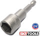 SKS Tools Μαγνητικό Καρυδάκι Εξάγωνο με Καρέ Υποδοχής HEX Διάμετρος 14mm