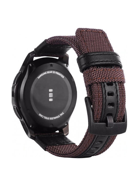Galaxy Watch3 45mm Λουράκι Υφασμάτινο Καφέ (Galaxy Watch 3 45mmHuawei Watch 3 / Huawei Watch GT 2 ProHonor GS ProAmazfit GTR 47mm)