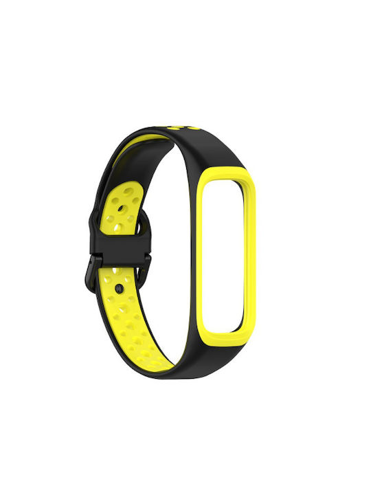 Sport Dual Color Λουράκι Σιλικόνης με Pin Μαύρο (Galaxy Fit 2)