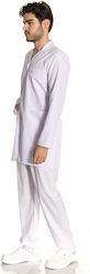 Men's White Medical Dressing Gown