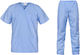 Unisex Hose & Bluse Set Hellblau aus Baumwolle und Polyester
