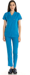 Hose & Bluse Set Petrol Blau