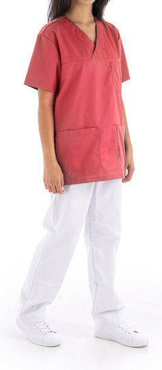 Medizinische Bluse Rosa aus Baumwolle und Polyester