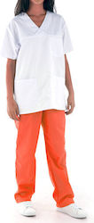 Women's Orange Medical Pants Cotton and Polyester