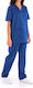 Women's Blue Pants & Blouse Set