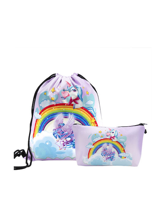 Unicorn Rainbow Παιδική Τσάντα Πλάτης Πολύχρωμη 34x39εκ.