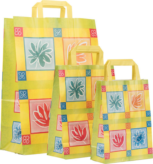 Paper Packaging Bags with Handle Yellow 45x32x17cm 200pcs