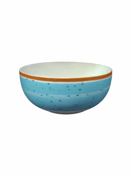 Dot Aegean Porcelain Salad Bowl Blue 23x23cm