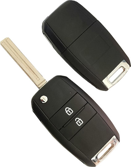 Foldable Car Key Shell with Blade with 2 Buttons for Kia
