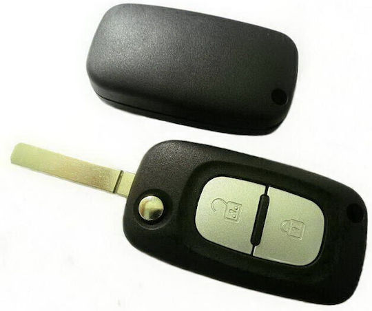 Foldable Car Key Shell with Blade with 2 Buttons for Renault