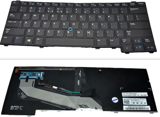 Πληκτρολόγιο Laptop για Dell με Backlit και Διάταξη Αγγλικά (US) σε Μαύρο χρώμα