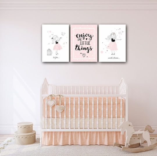 Kids Wall Art 3 Piece No Frame 40x30cm