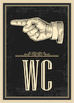 WC Sign Black, 20X14, Aluminum-Bond 50300