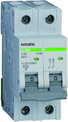 Noark Automatic Circuit Breaker 10A Double-pole AC 102152 Noark Automatic Circuit Breaker 10A Double-pole AC 102152