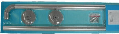 047069 Shower Curtain Rod Corner Wall Mounted Aluminum Silver 80x80cm