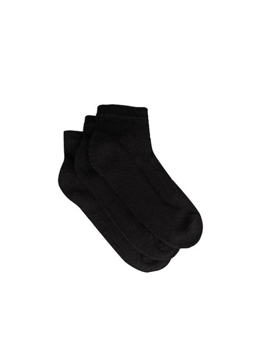 FMS Unisex Women's Solid Color Socks Black 3Pack