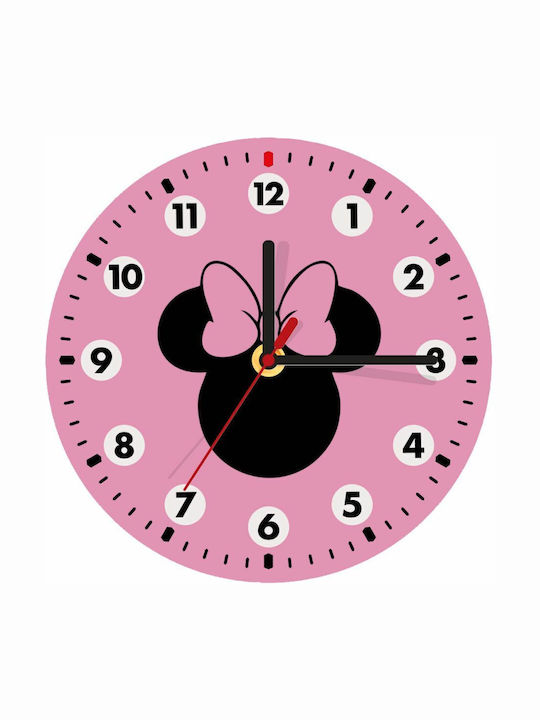 Kids Wooden Wall Clock Minnie 19cm