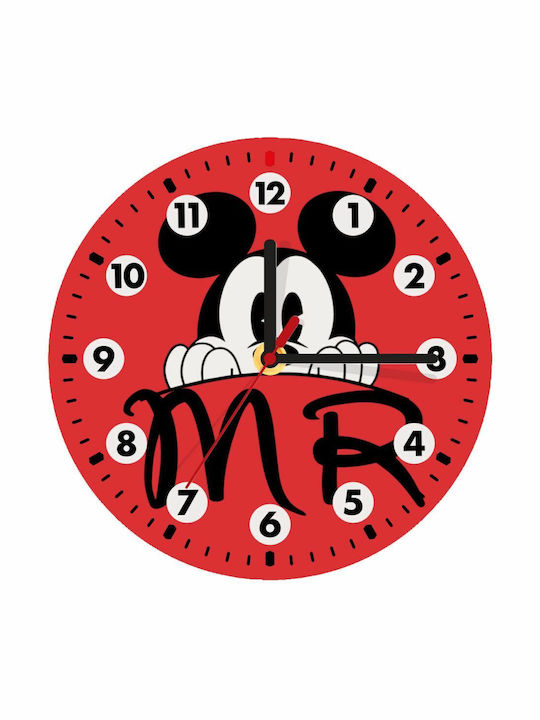 Ceas de Perete pentru Copii Mickey Lemn 19εκ.