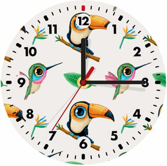 Koupakoupa Kinder Wanduhr Tiere Hölzernes 19εκ.