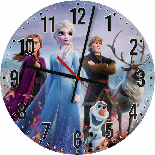 Koupakoupa Παιδικό Ρολόι Τοίχου Frozen Ξύλινο 30εκ.