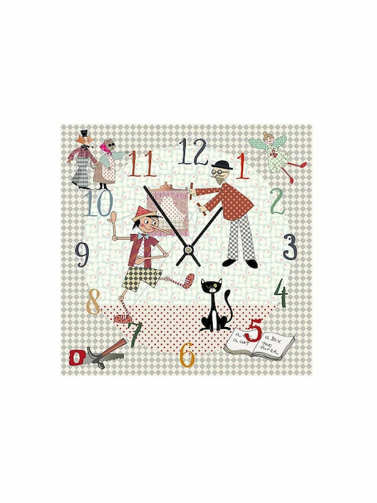 Colourbox Kids Παιδικό Ρολόι Τοίχου Ξύλινο 31x31cm