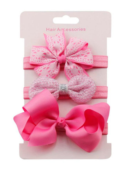 Set Kids Hair Bands in Fuchsia Color