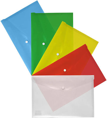 Folder Transparent with Button for Paper A4 Yellow