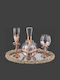 La Vista Wedding Carafe Set with Wine Glasses made of Crystal Rose Gold 2 Pieces