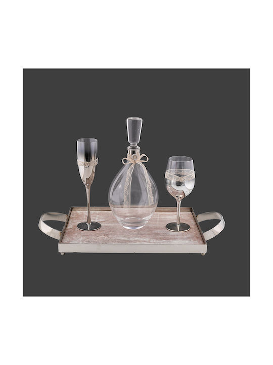 Crystal Wedding Set with Wine Glass Τransparent 2pcs