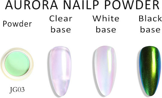 Nailp Professional Σκόνη Ακρυλικού σε Ασημί Χρώμα 5gr 1.JG03-AURORA-POWDER