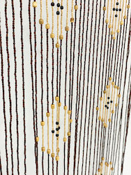 Wooden Door Curtain Multicolour 120x220cm 10854