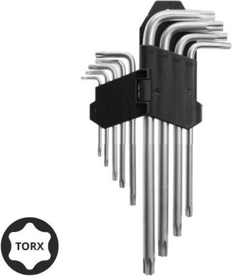 AW Tools Σετ 9 Κλειδιά Torx σε Σχήμα L