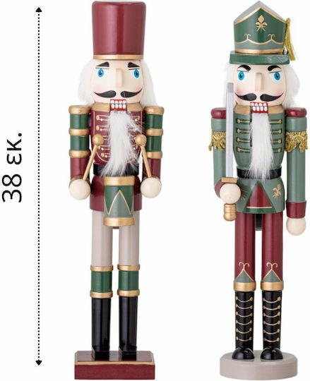 Wooden Christmas Nutcracker 38cm Green