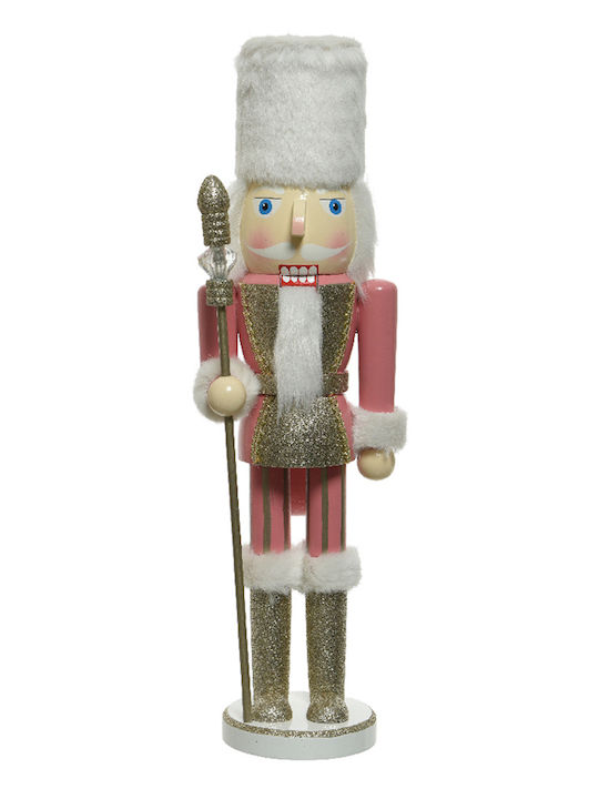 Nutcracker de Crăciun Lemn Roz Înălțime 38cm.