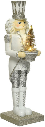 Nutcracker de Crăciun Alb din Polirosină Înălțime 38cm.