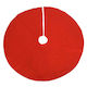 Christmas Tree Skirt Fabric Red with Velvet Texture D100cm.