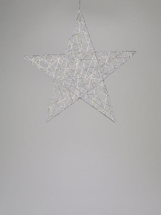 Weihnachtlicher Anhänger Stern Beleuchteter Kunststoff Warmweiß 30x30x30cm