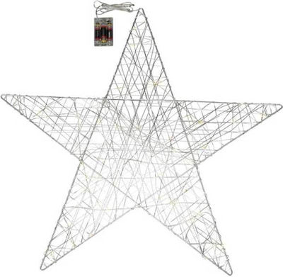 Plastic Illuminated Christmas Decorative Pendant Star 67x70cm Silver