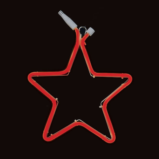 Lianos Led Christmas Decorative Pendant Waterproof Star Illuminated Plastic Red 30x30x30cm