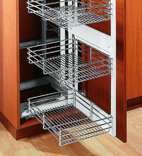 Lemi Magic Corner Cupboard Expanding Hardware with Brakes Silver 45x50cm 238-46812ADXBL