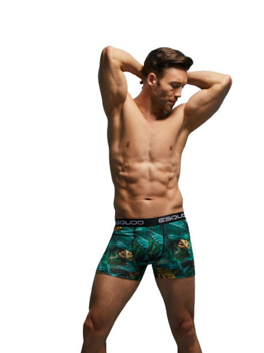 Men's Boxer Green with Patterns