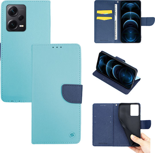 Sonique Книга Изкуствена кожа Светлосин (Xiaomi Redmi Note 12 Pro 5G / Poco X5 Pro 5G)