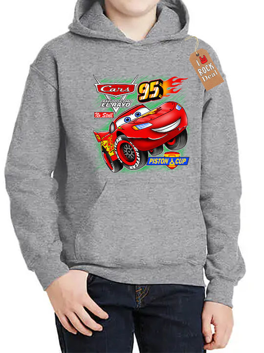 Rock Deal Παιδικό Φούτερ με Κουκούλα Γκρι Cars ...