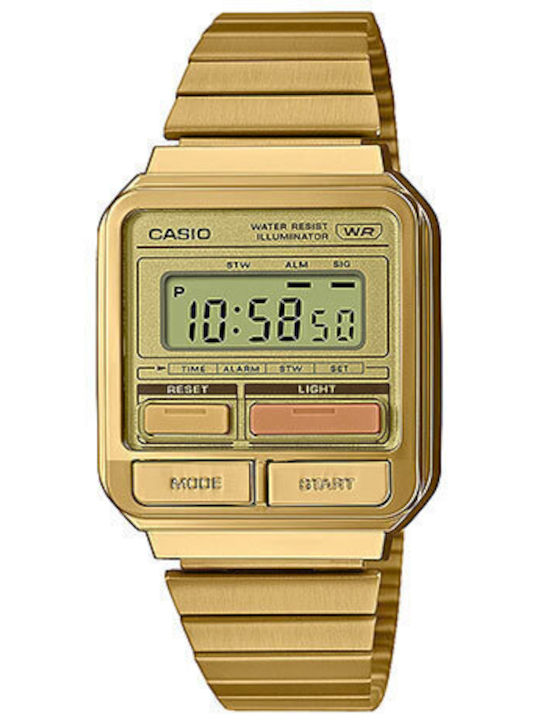 Casio Herrenuhr Batterie mit Gold Metallarmband